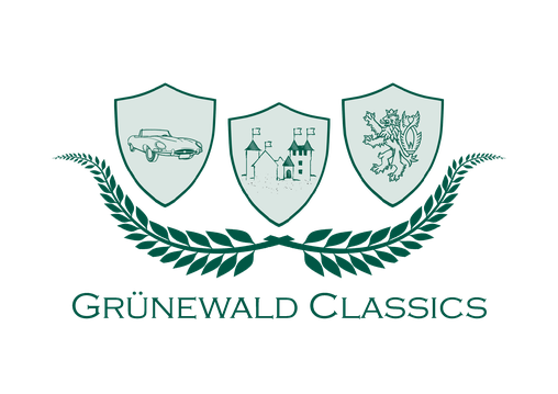 Logo des Oldtimertreffens "Grünewald Classics" auf Schloss Grünewald in Solingen.